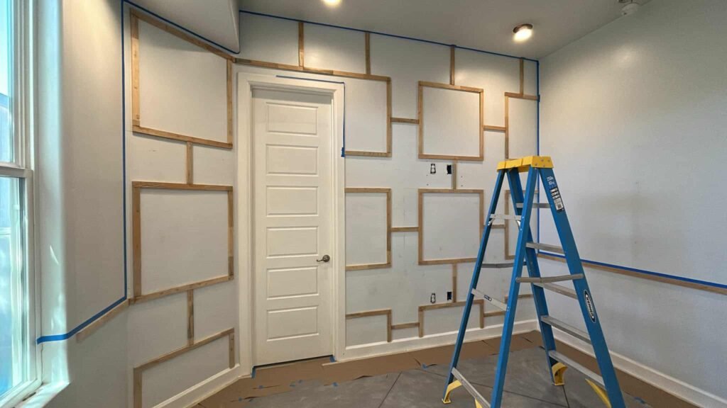 Interior wall trim and door freshly painted